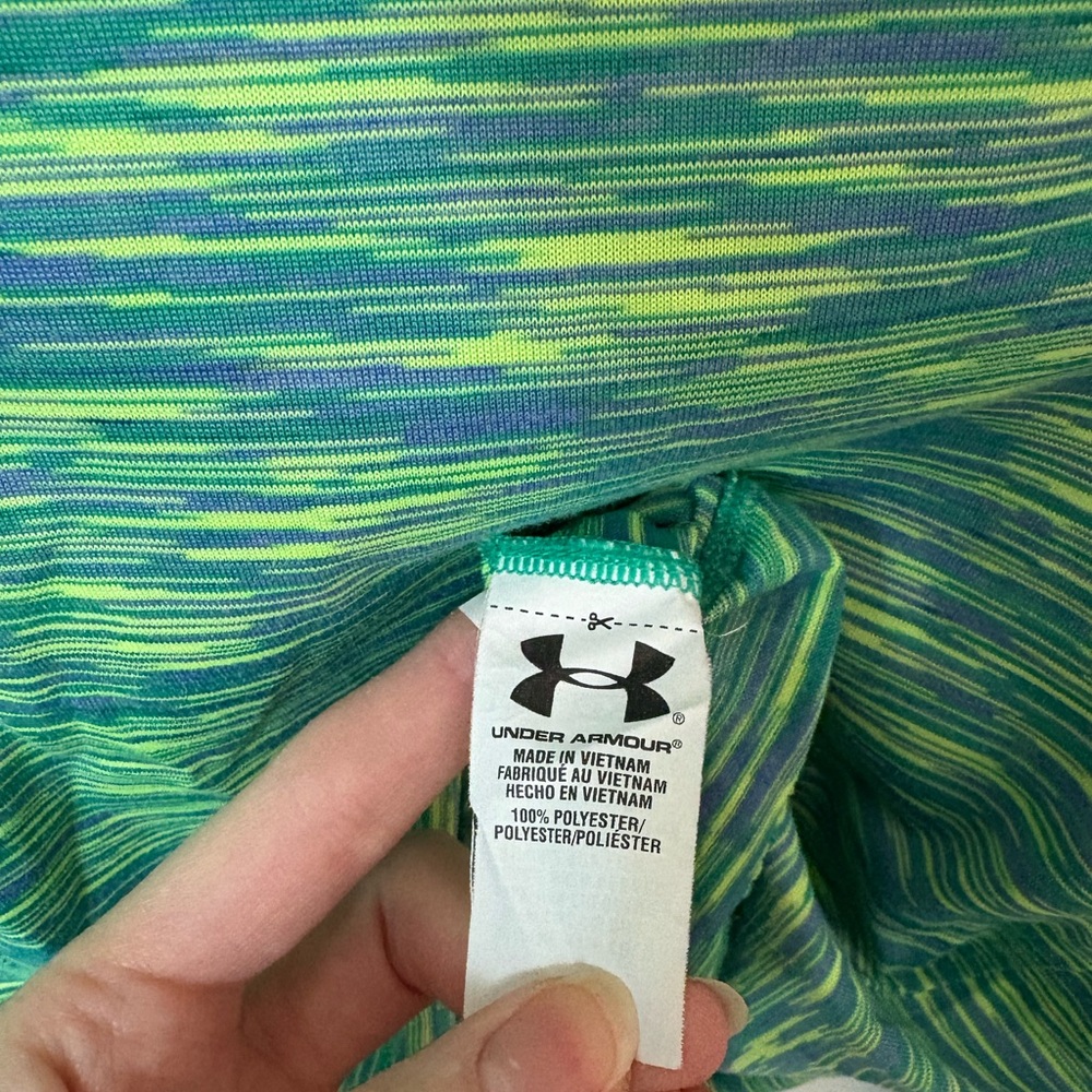 Under Armour Women's Blue and Green Quarter-Zip Top - Picture 5 of 6